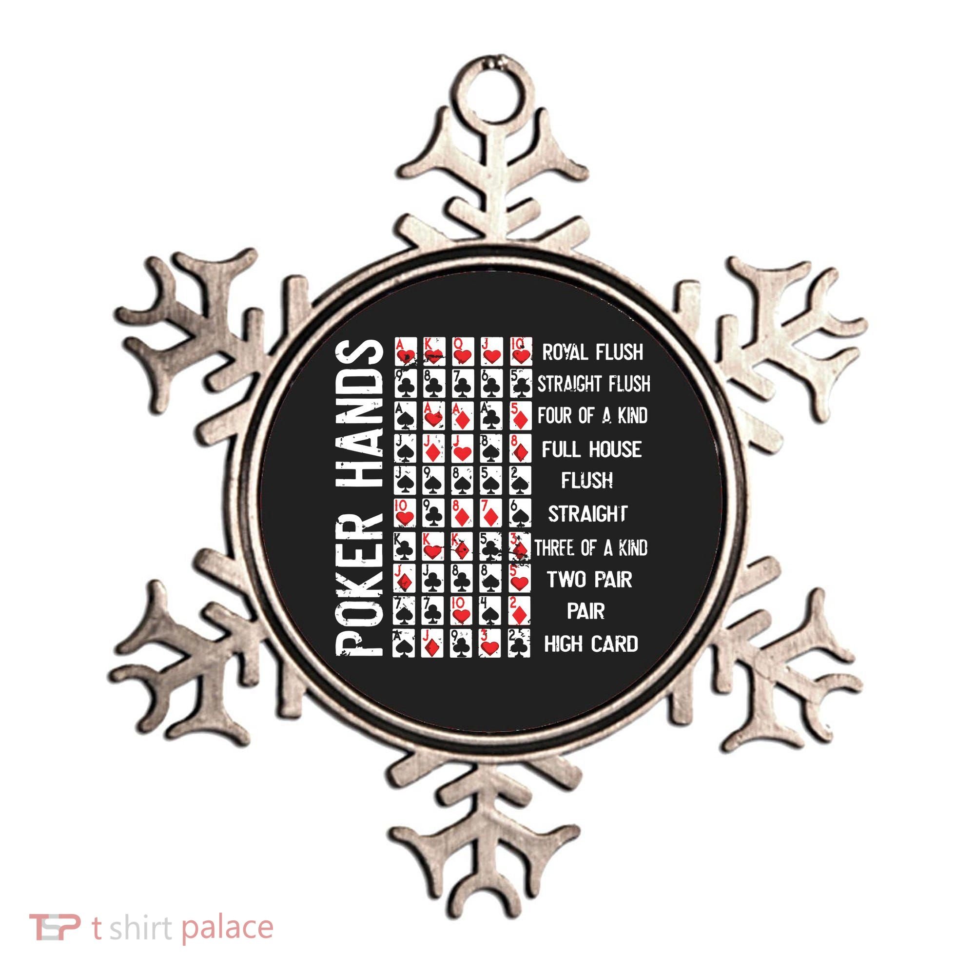 Poker Hands Cheat Sheet Card Casino Games Funny Player Gift Ornament