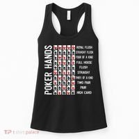 Poker Hands Cheat Sheet Card Casino Games Funny Player Gift Women's Tank Top thumb 0