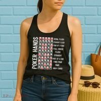 Poker Hands Cheat Sheet Card Casino Games Funny Player Gift Women's Tank Top thumb 2