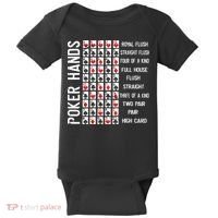 Poker Hands Cheat Sheet Card Casino Games Funny Player Gift Baby Bodysuit thumb 0
