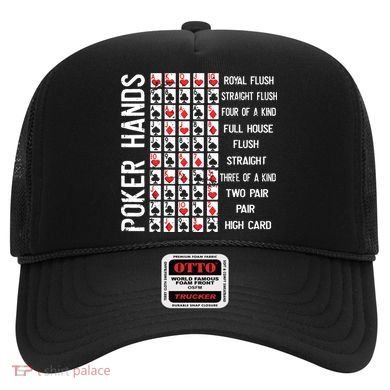 Poker Hands Cheat Sheet Card Casino Games Funny Player Gift Hat