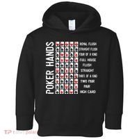 Poker Hands Cheat Sheet Card Casino Games Funny Player Gift Toddler Hoodie thumb 0