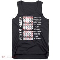 Poker Hands Cheat Sheet Card Casino Games Funny Player Gift Tank Top thumb 0