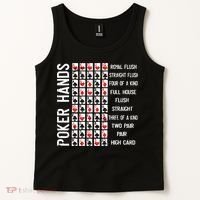Poker Hands Cheat Sheet Card Casino Games Funny Player Gift Tank Top thumb 2