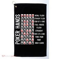 Poker Hands Cheat Sheet Card Casino Games Funny Player Gift Golf Towel thumb 0