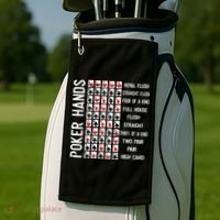 Poker Hands Cheat Sheet Card Casino Games Funny Player Gift Golf Towel thumb 2