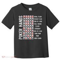 Poker Hands Cheat Sheet Card Casino Games Funny Player Gift Toddler T-Shirt thumb 0