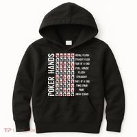 Poker Hands Cheat Sheet Card Casino Games Funny Player Gift Kids Hoodie thumb 0