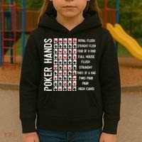 Poker Hands Cheat Sheet Card Casino Games Funny Player Gift Kids Hoodie thumb 3