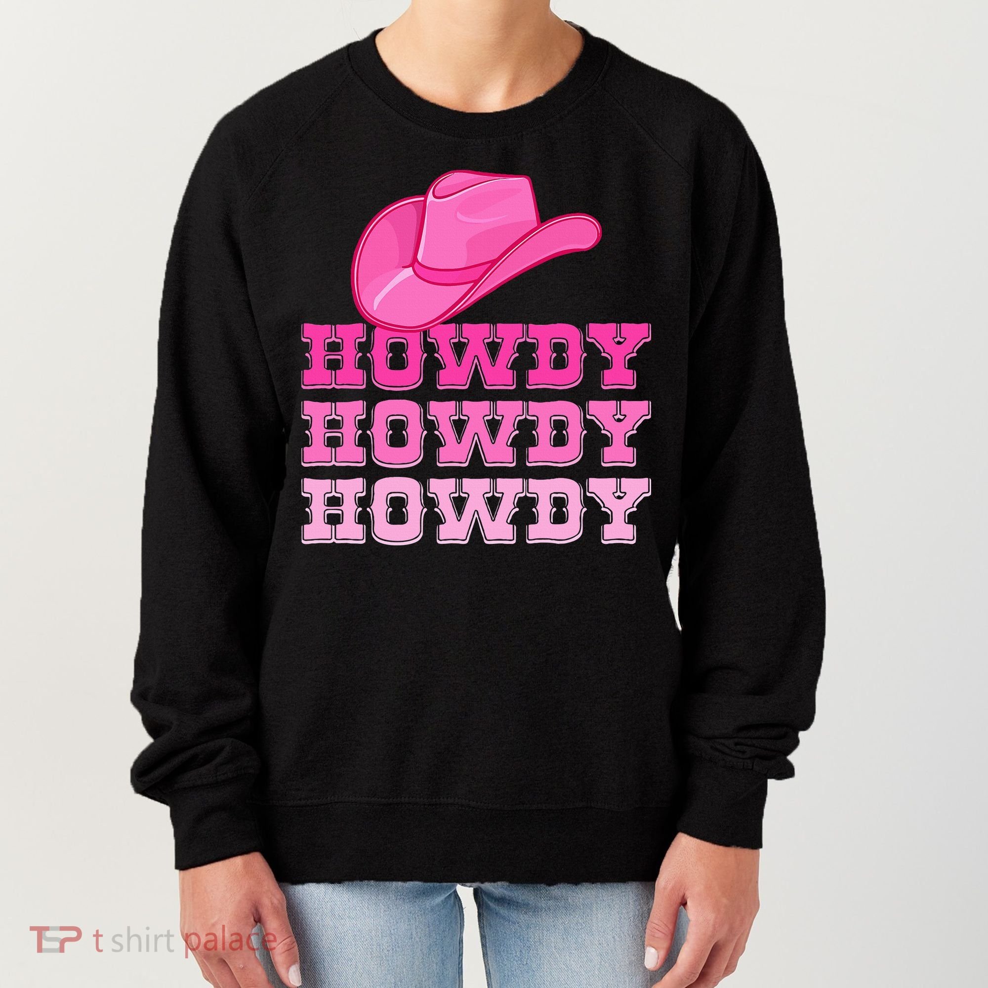Pink Howdy Cowgirl Western Country Rodeo Women's Sweatshirt