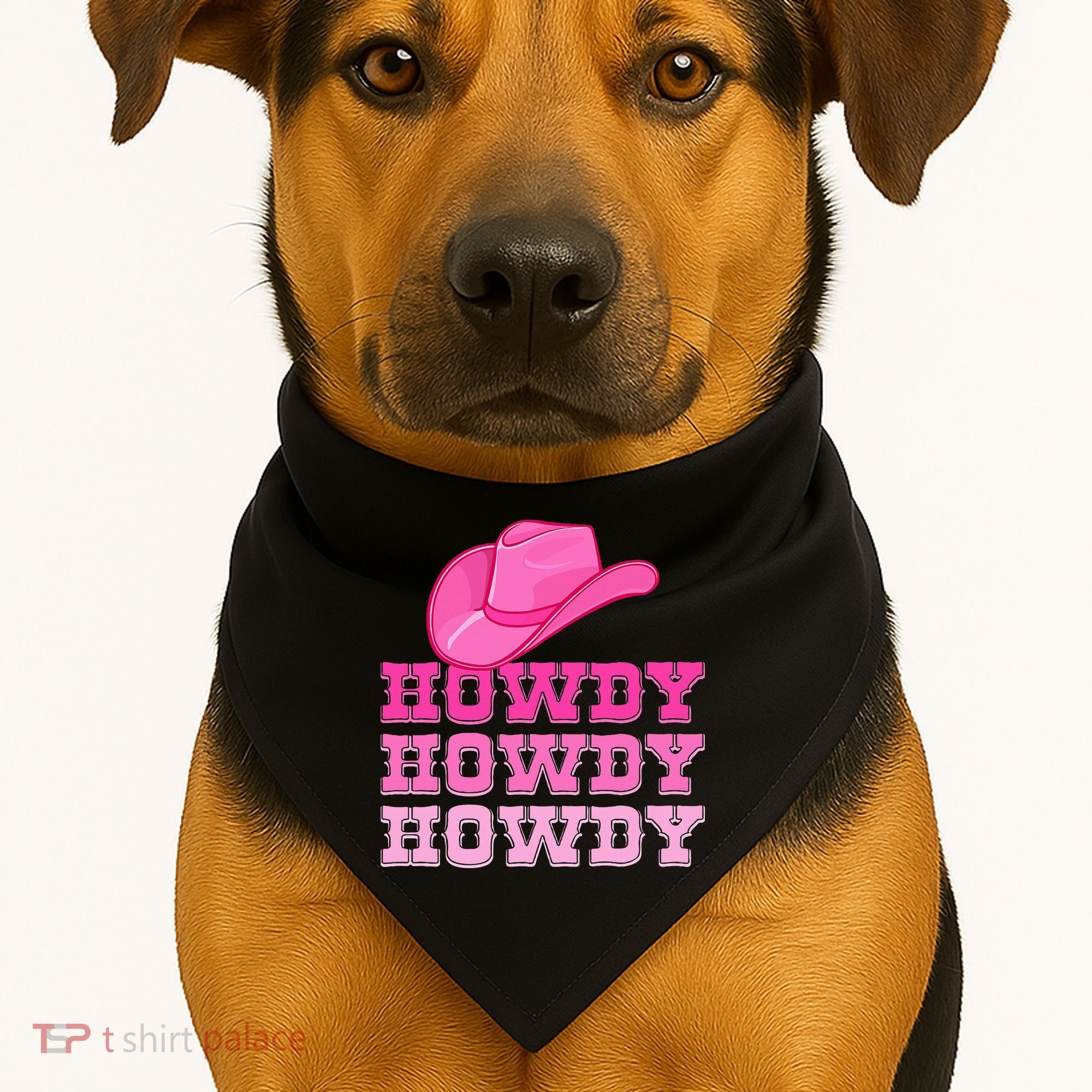 Pink Howdy Cowgirl Western Country Rodeo USA-Made Doggie Bandana