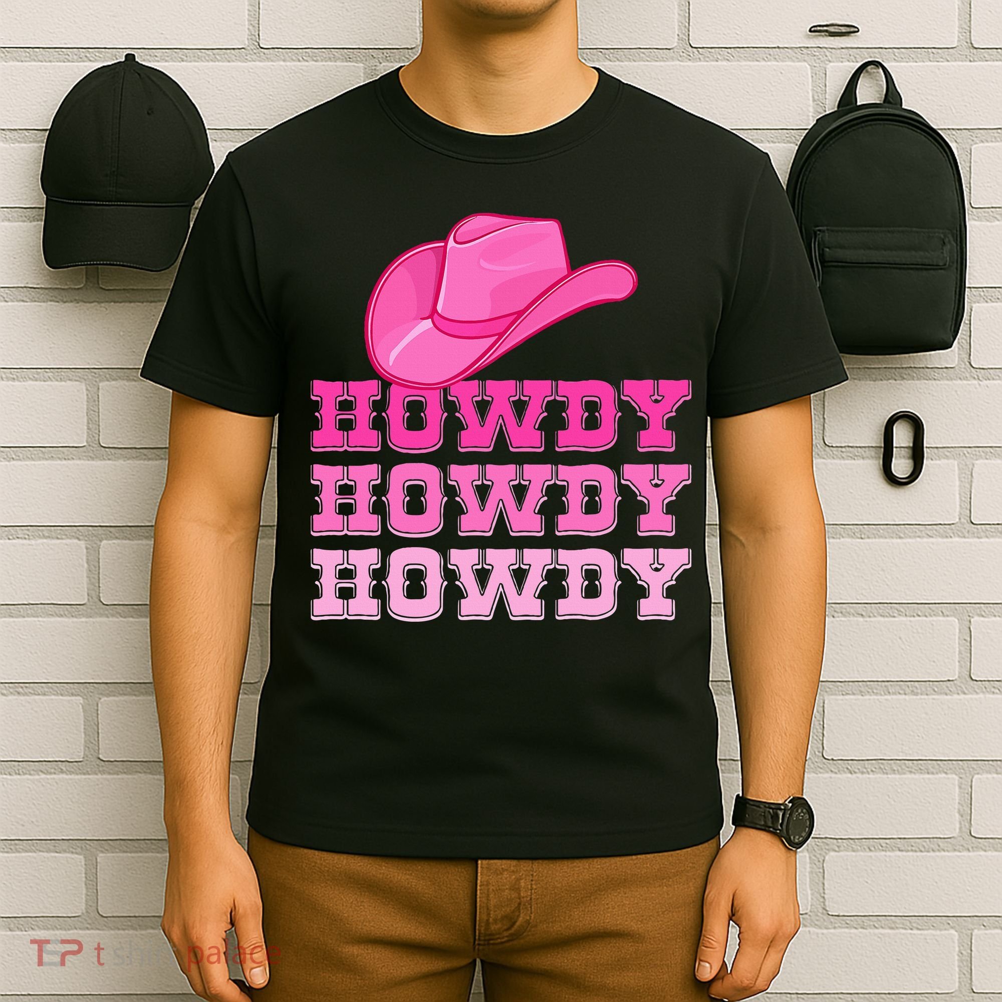 Pink Howdy Cowgirl Western Country Rodeo T-Shirt