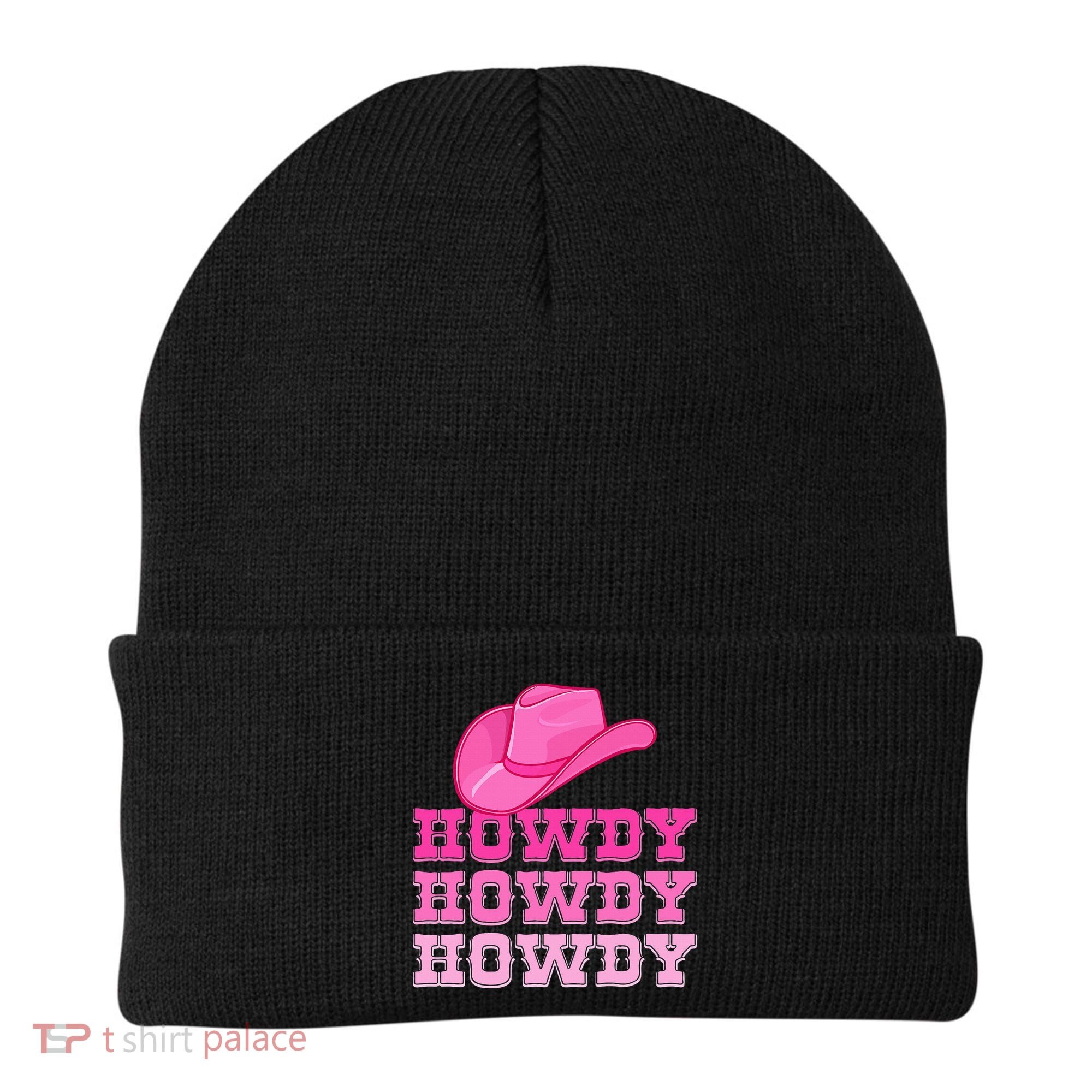 Pink Howdy Cowgirl Western Country Rodeo Beanie