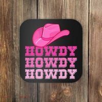 Pink Howdy Cowgirl Western Country Rodeo Coaster thumb 0