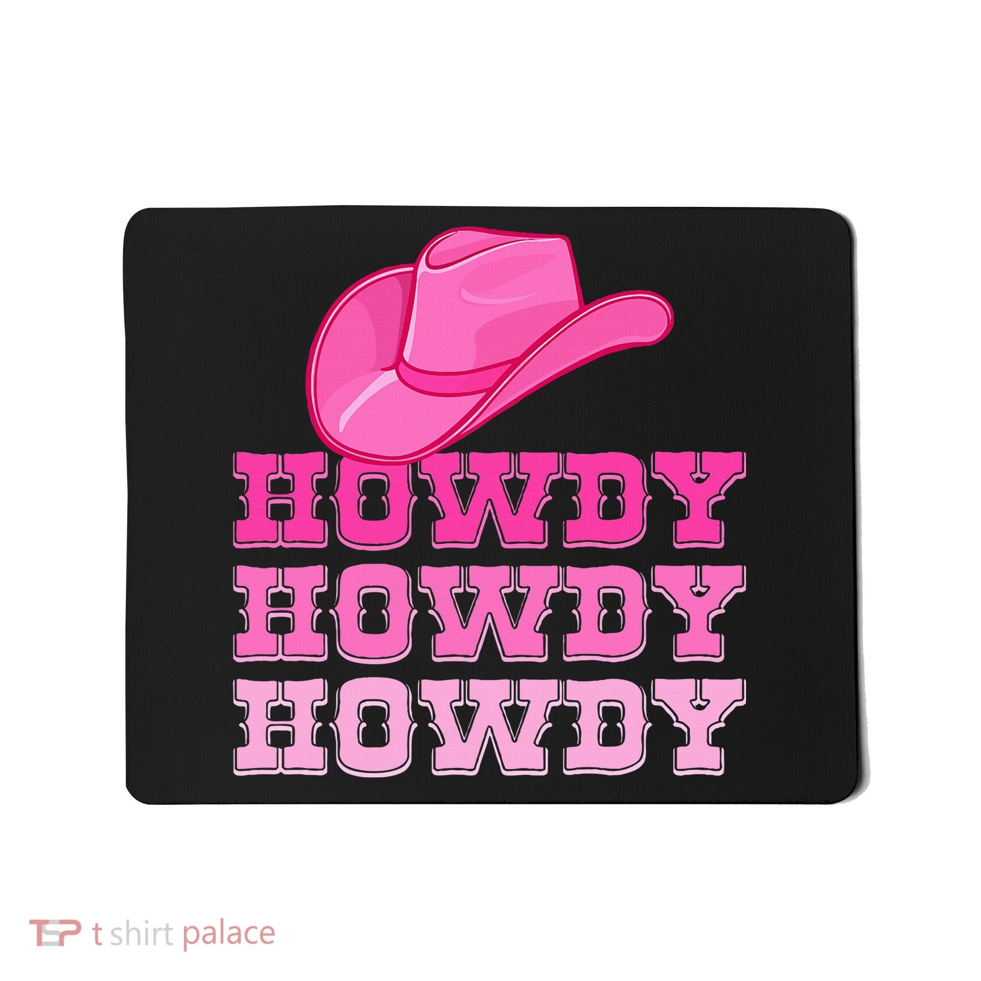 Pink Howdy Cowgirl Western Country Rodeo Mousepad