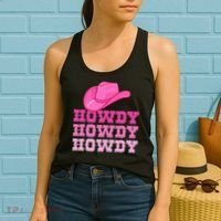 Pink Howdy Cowgirl Western Country Rodeo Women's Tank Top thumb 2