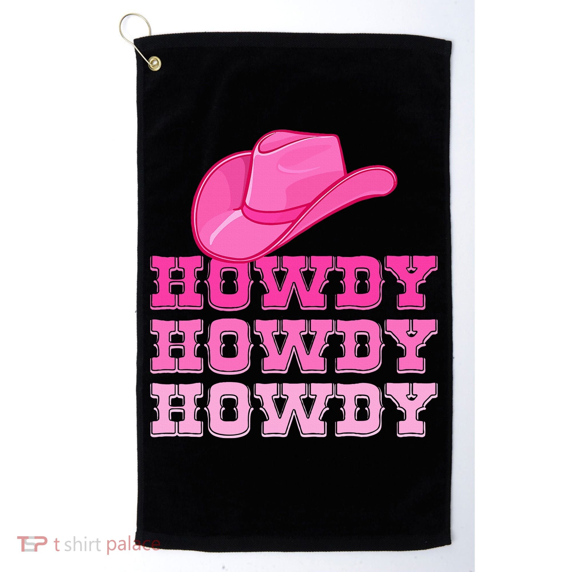 Pink Howdy Cowgirl Western Country Rodeo Golf Towel