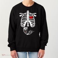 Pregnant Halloween Costume Dinosaur Skeleton Pregnant Mom Women's Sweatshirt thumb 0