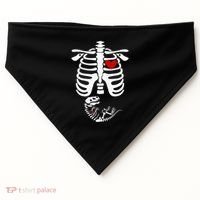 Pregnant Halloween Costume Dinosaur Skeleton Pregnant Mom USA-Made Doggie Bandana thumb 0