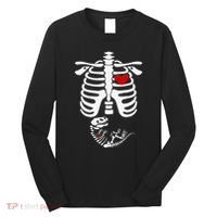Pregnant Halloween Costume Dinosaur Skeleton Pregnant Mom Long Sleeve Shirt thumb 0