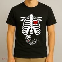 Pregnant Halloween Costume Dinosaur Skeleton Pregnant Mom T-Shirt thumb 3