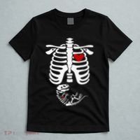 Pregnant Halloween Costume Dinosaur Skeleton Pregnant Mom T-Shirt thumb 5