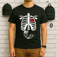 Pregnant Halloween Costume Dinosaur Skeleton Pregnant Mom T-Shirt thumb 6