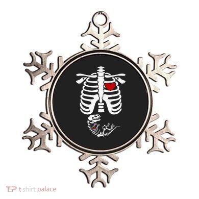 Pregnant Halloween Costume Dinosaur Skeleton Pregnant Mom Ornament