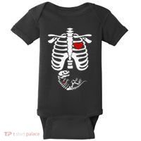 Pregnant Halloween Costume Dinosaur Skeleton Pregnant Mom Baby Bodysuit thumb 0