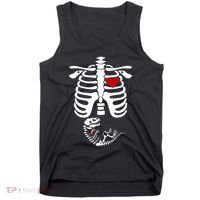 Pregnant Halloween Costume Dinosaur Skeleton Pregnant Mom Tank Top thumb 0