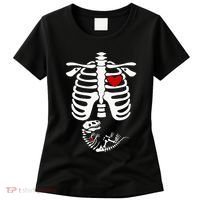 Pregnant Halloween Costume Dinosaur Skeleton Pregnant Mom Women's T-Shirt thumb 0