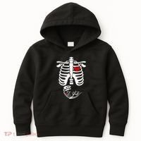 Pregnant Halloween Costume Dinosaur Skeleton Pregnant Mom Kids Hoodie thumb 0