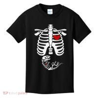 Pregnant Halloween Costume Dinosaur Skeleton Pregnant Mom Kids T-Shirt thumb 0