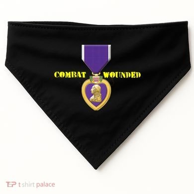 Purple Heart Combat Veteran Cool Gift USA-Made Doggie Bandana