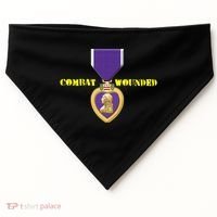 Purple Heart Combat Veteran Cool Gift USA-Made Doggie Bandana thumb 0