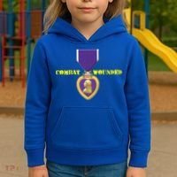 Purple Heart Combat Veteran Cool Gift Kids Hoodie thumb 3