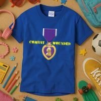 Purple Heart Combat Veteran Cool Gift Kids T-Shirt thumb 3