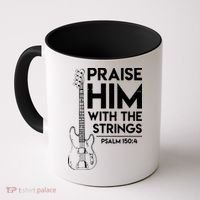 Praise Him Christian Worship Bass Guitar Player Coffee Mug thumb 0