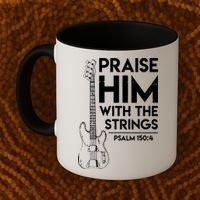 Praise Him Christian Worship Bass Guitar Player Coffee Mug thumb 2