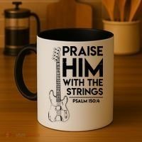 Praise Him Christian Worship Bass Guitar Player Coffee Mug thumb 4