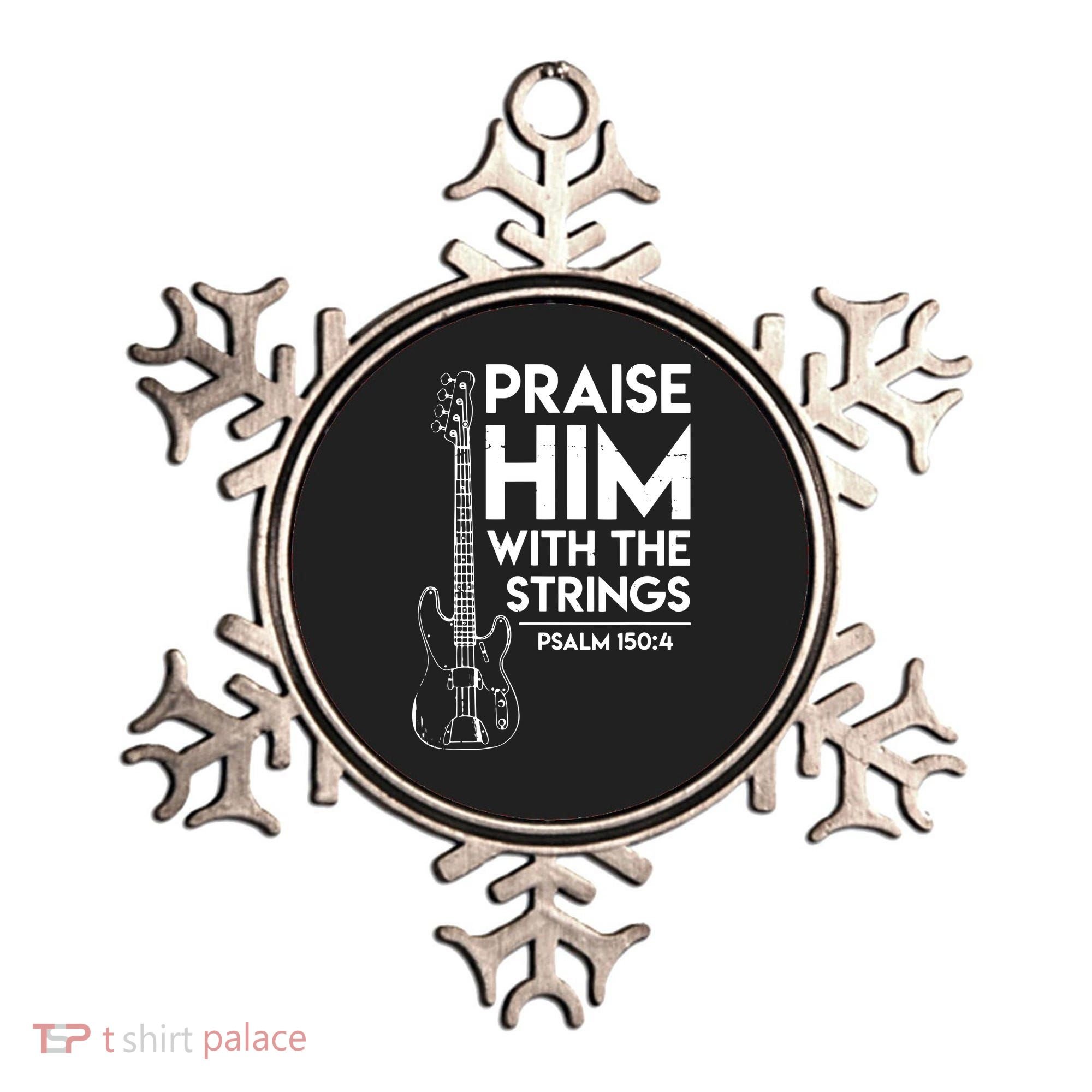 Praise Him Christian Worship Bass Guitar Player Ornament