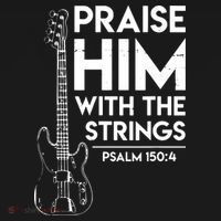 Praise Him Christian Worship Bass Guitar Player Ornament thumb 1