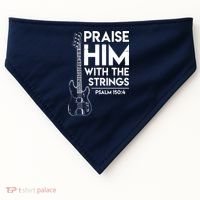 Praise Him Christian Worship Bass Guitar Player USA-Made Doggie Bandana thumb 0