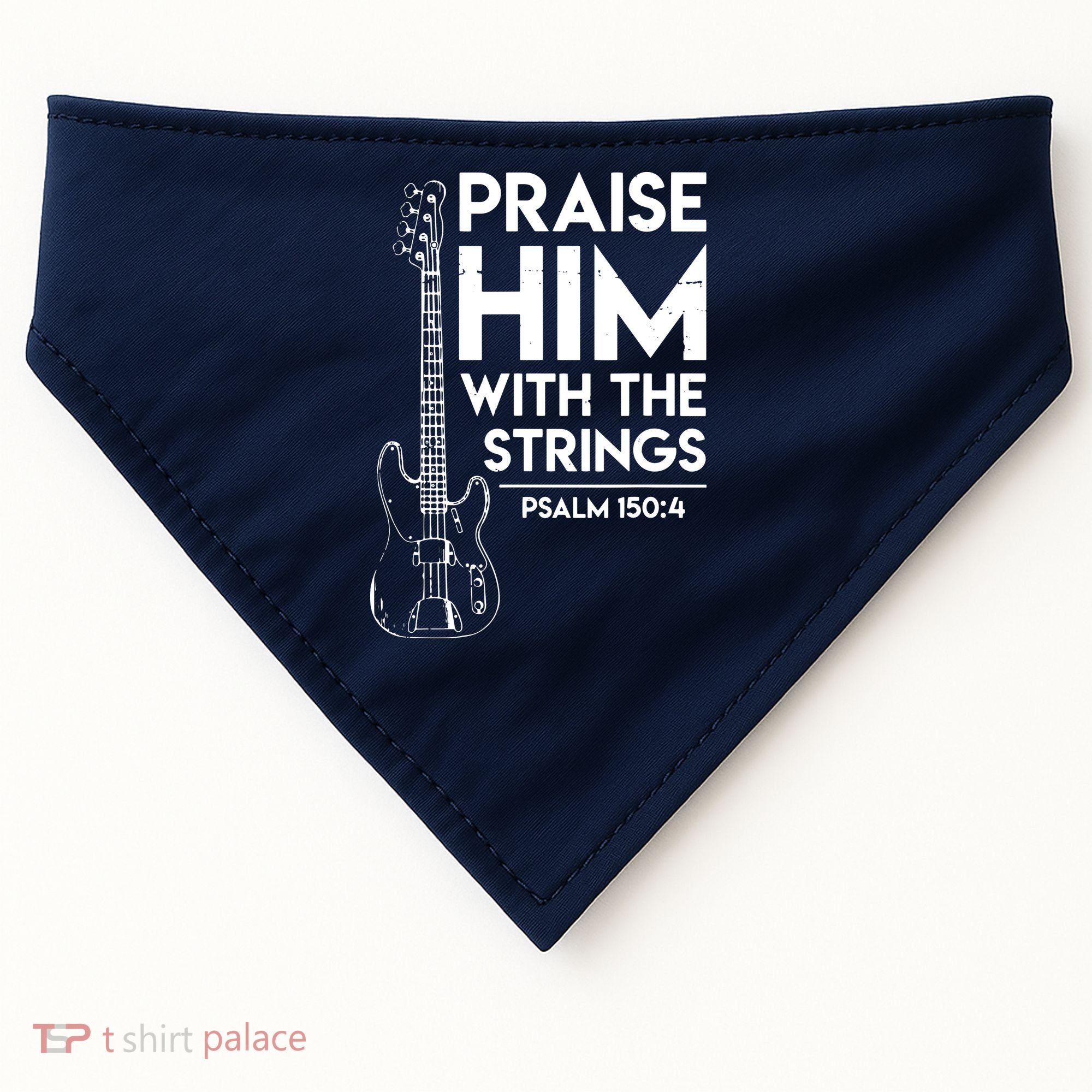 Praise Him Christian Worship Bass Guitar Player USA-Made Doggie Bandana