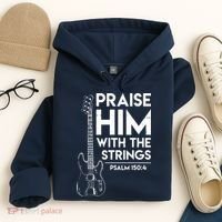 Praise Him Christian Worship Bass Guitar Player Hoodie thumb 4