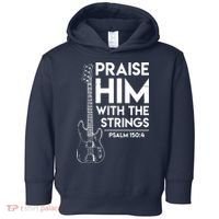 Praise Him Christian Worship Bass Guitar Player Toddler Hoodie thumb 0
