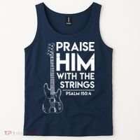 Praise Him Christian Worship Bass Guitar Player Tank Top thumb 2