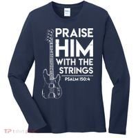 Praise Him Christian Worship Bass Guitar Player Women's Long Sleeve Shirt thumb 0