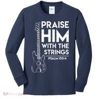 Praise Him Christian Worship Bass Guitar Player Kids Long Sleeve Shirt thumb 0
