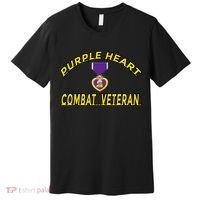 Purple Heart Combat Veteran Premium T-Shirt thumb 0